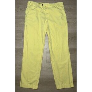 Brooks Brothers Milano Pants Mens 35x30 Canary Yellow 100% Cotton Straight